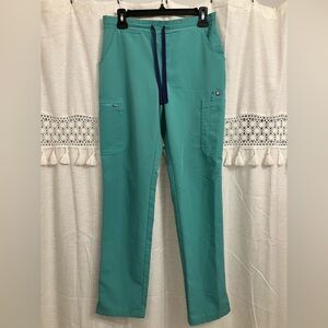 Figs Technical Collection Scrub Pants Unisex Small Green w Drawstring. Like new